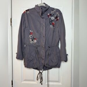 Max Jeans Floral Embroidered Utility Jacket